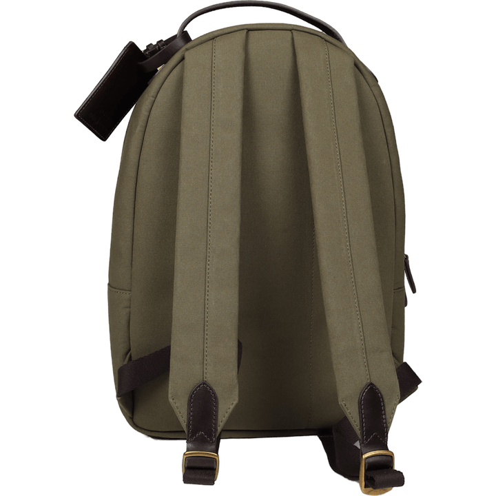 Leather-Trim Canvas Backpack Defender Green