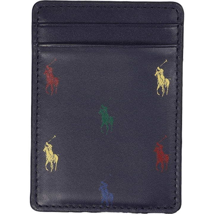 Allover Pony Leder Magnetisches Kartenetui Navy/Multi Pony