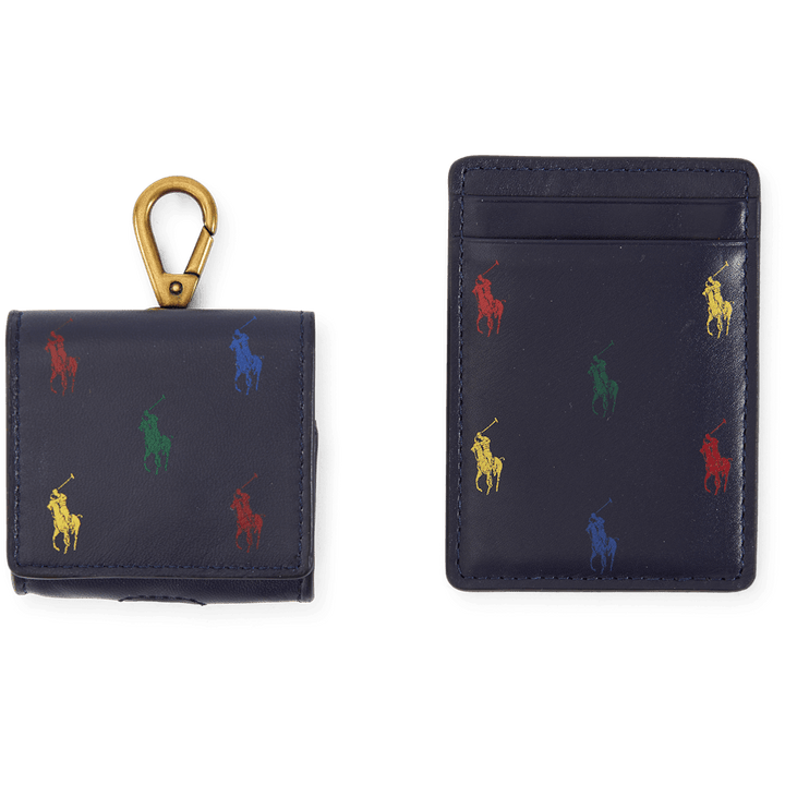 Conjunto de estojo para AirPods e estojo para cartão magnético Navy/Multi Pony