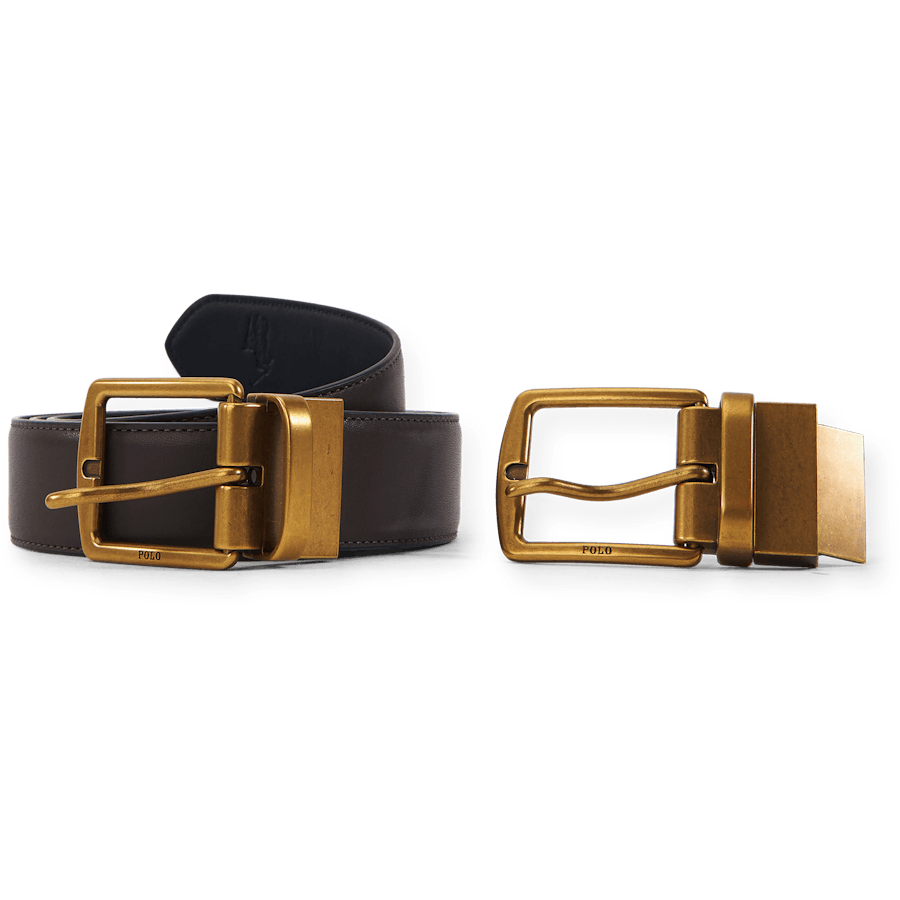 Leather Belt & Card Case Gift Set Brown