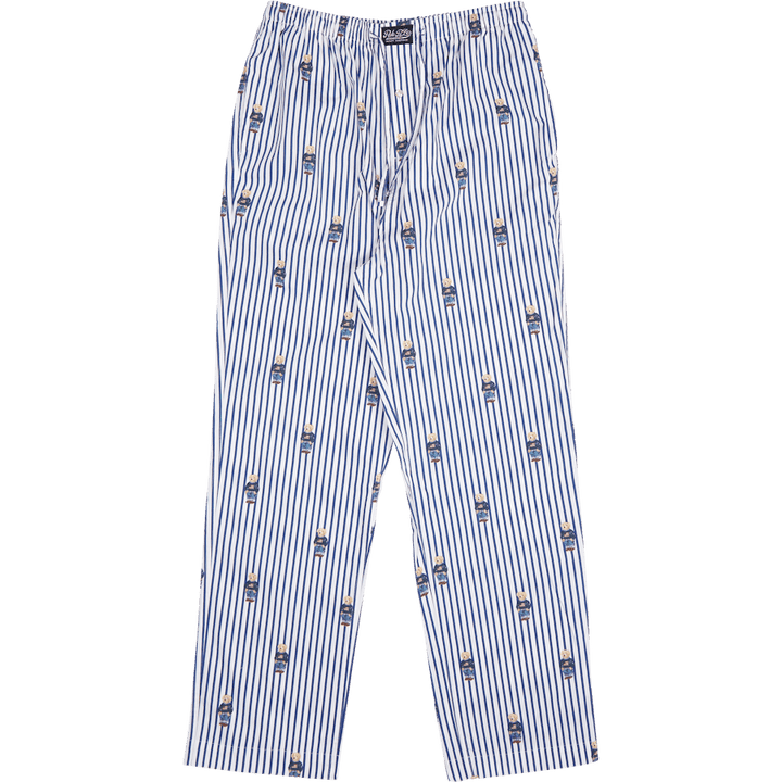 Polo Bear Striped Cotton Pajama Set Blue/White Stripe