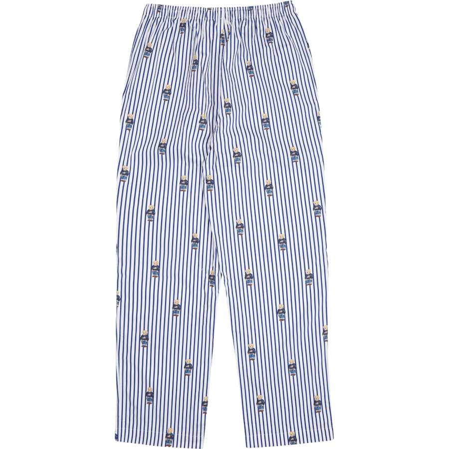 Polo Bear Striped Cotton Pajama Set Blue/White Stripe