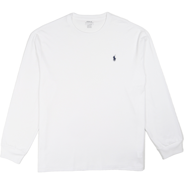 T-shirt de manga comprida em jersey de corte clássico Branco