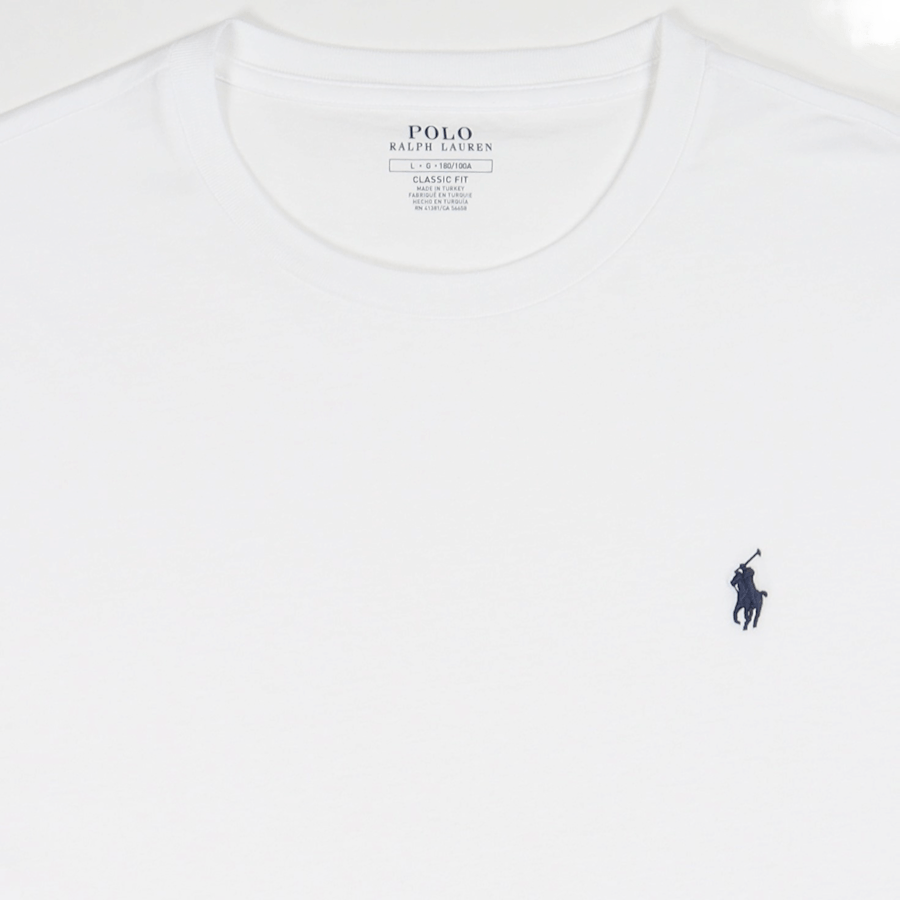 T-shirt de manga comprida em jersey de corte clássico Branco