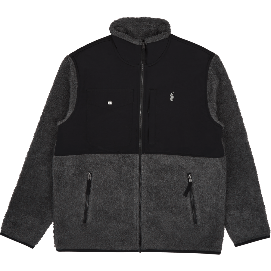 Wind-Blocking Hybrid Jacket Barclay Heather/Polo Black