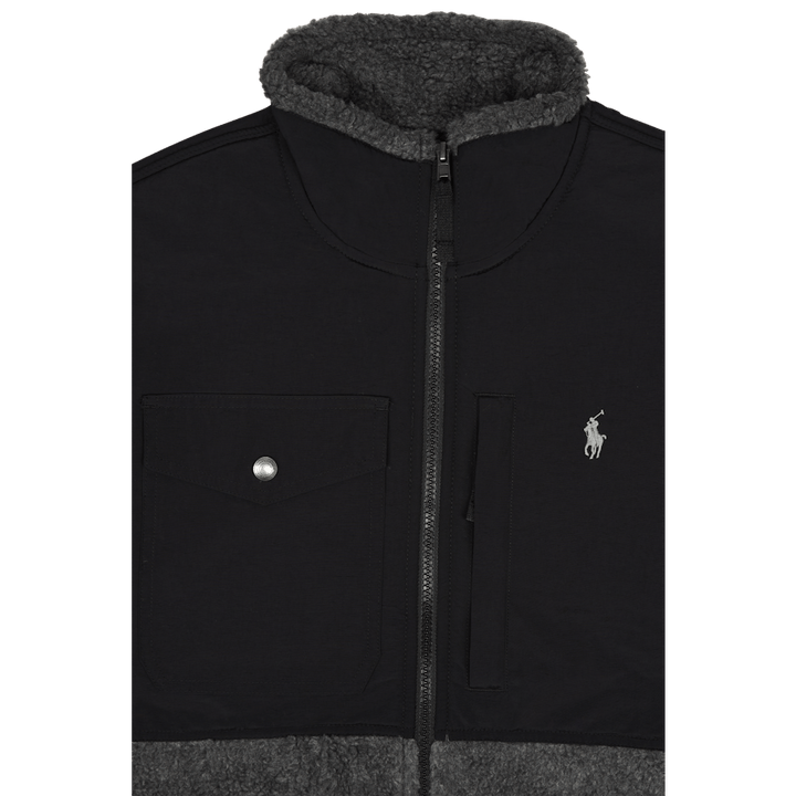Wind-Blocking Hybrid Jacket Barclay Heather/Polo Black