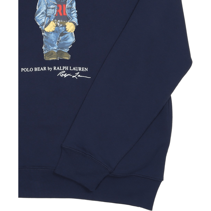 Polo Bear Fleece Hoodie Cruise Navy Denim Bear