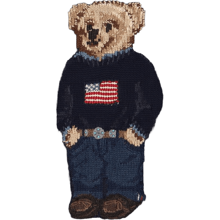 Polo Bear Cotton-Linen Sweater Navy
