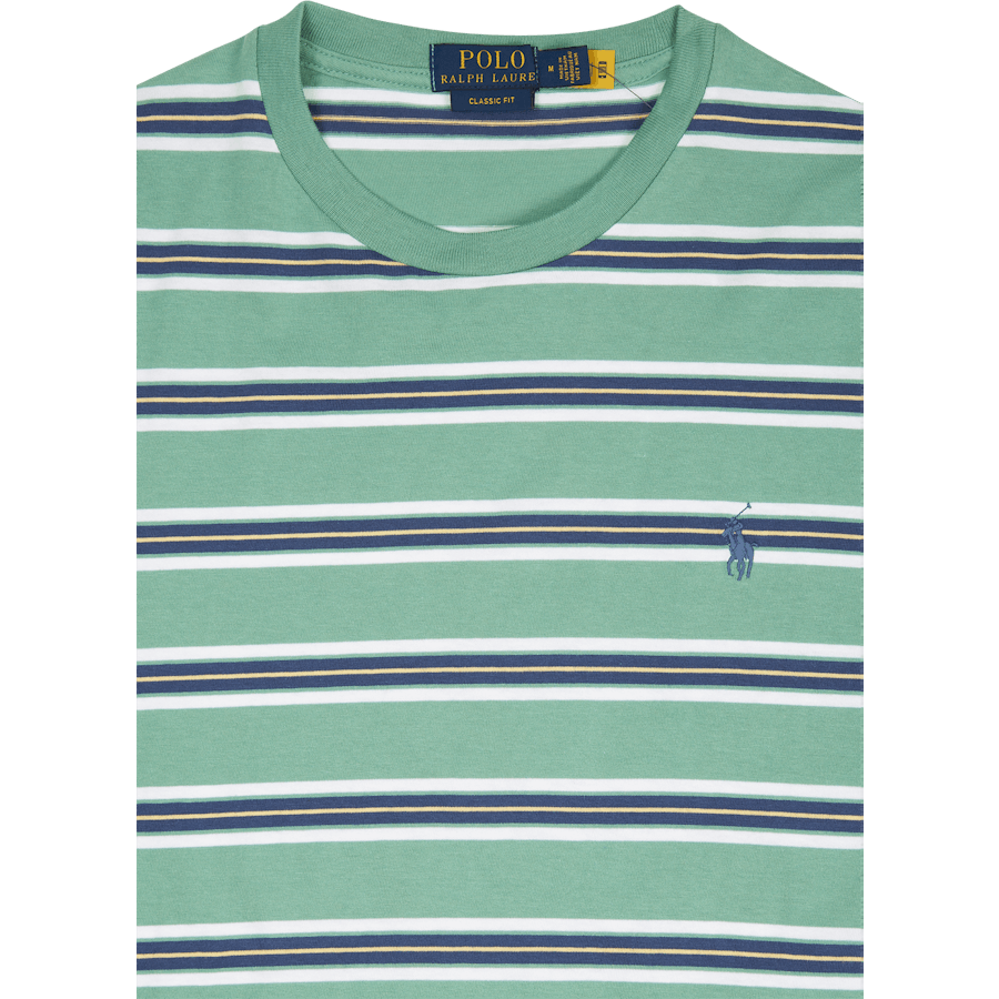 Klassisch geschnittenes gestreiftes Jersey T-Shirt Haven Grün Multi