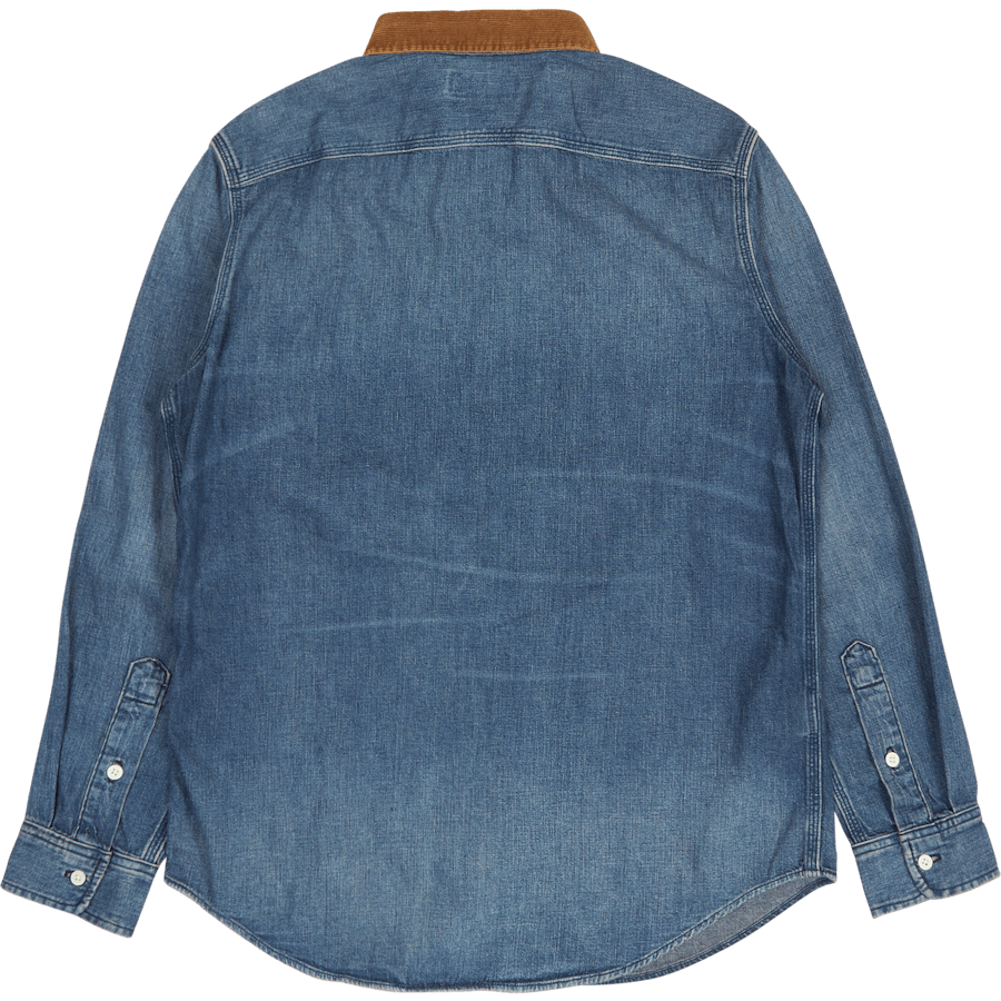 Klassisch geschnittenes Denim-Hemd mit Kordkragen Northgrove