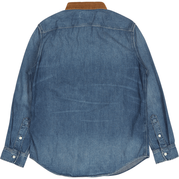 Klassisch geschnittenes Denim-Hemd mit Kordkragen Northgrove