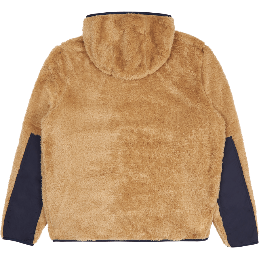 Pile Fleece Full-Zip Hoodie Vintage Khaki/Newport Navy