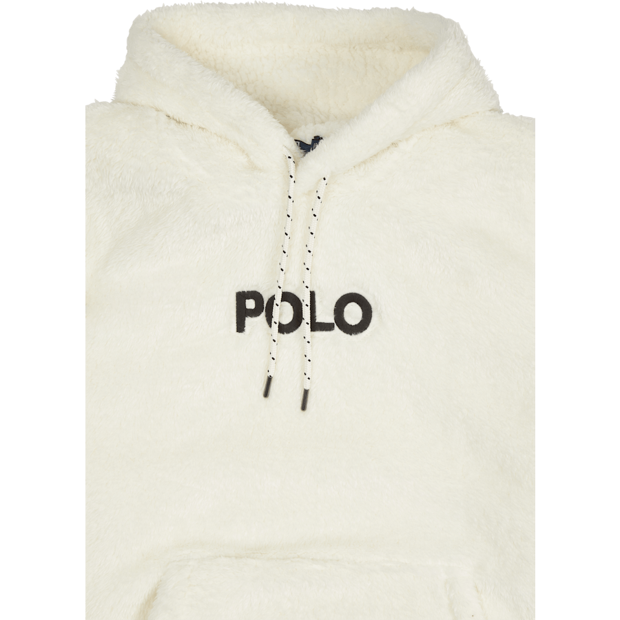 Logo-Embroidered Pile Fleece Hoodie Clubhouse Cream
