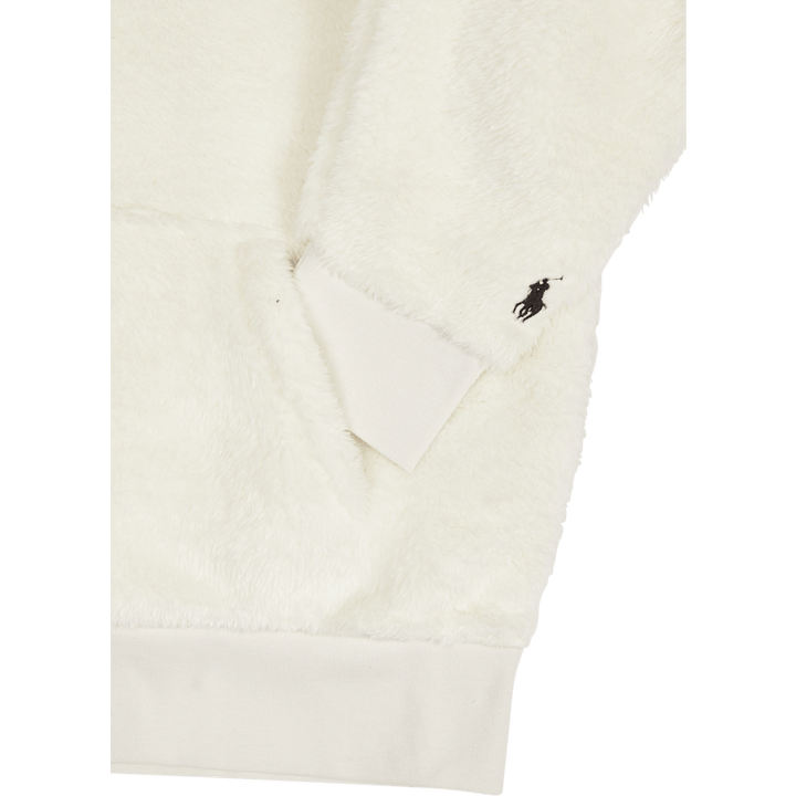 Logo-Embroidered Pile Fleece Hoodie Clubhouse Cream