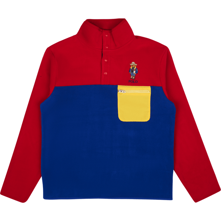 Polo Bear Pullover in pile spazzolato Hol22 Rl2000 Rd/Royl Sunv Bear