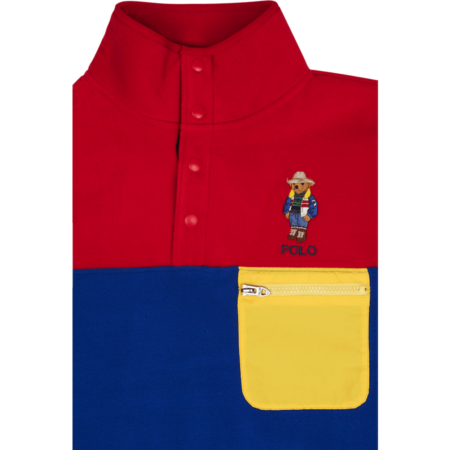 Polo Bear Pullover in pile spazzolato Hol22 Rl2000 Rd/Royl Sunv Bear
