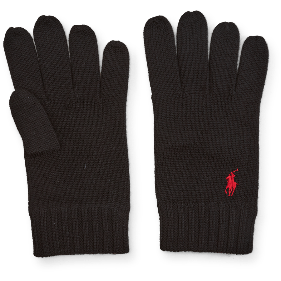 Signature Pony Wool Gloves Polo Black