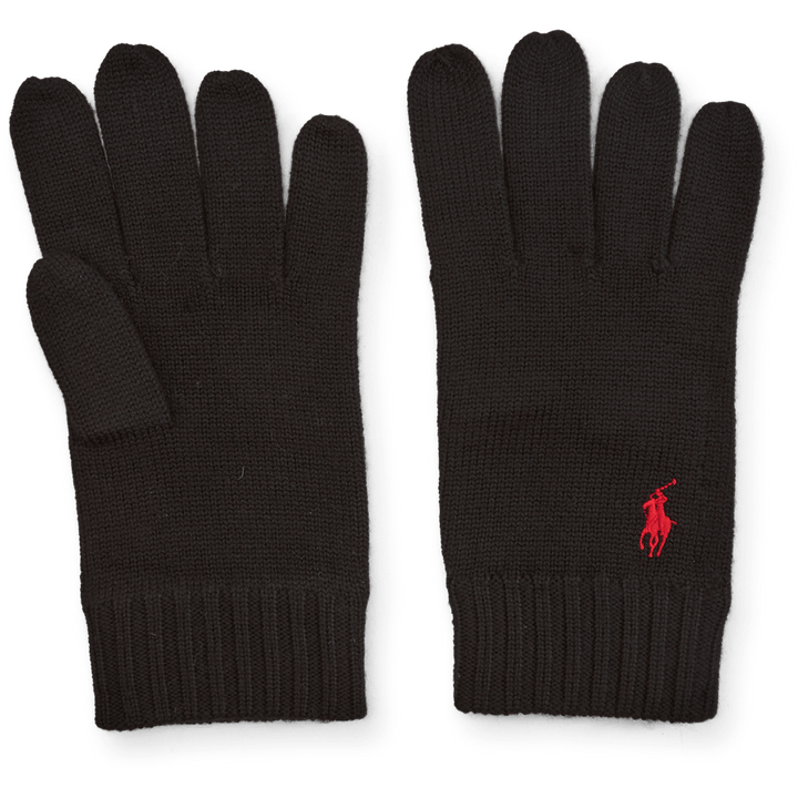 Signature Pony Wool Gloves Polo Black