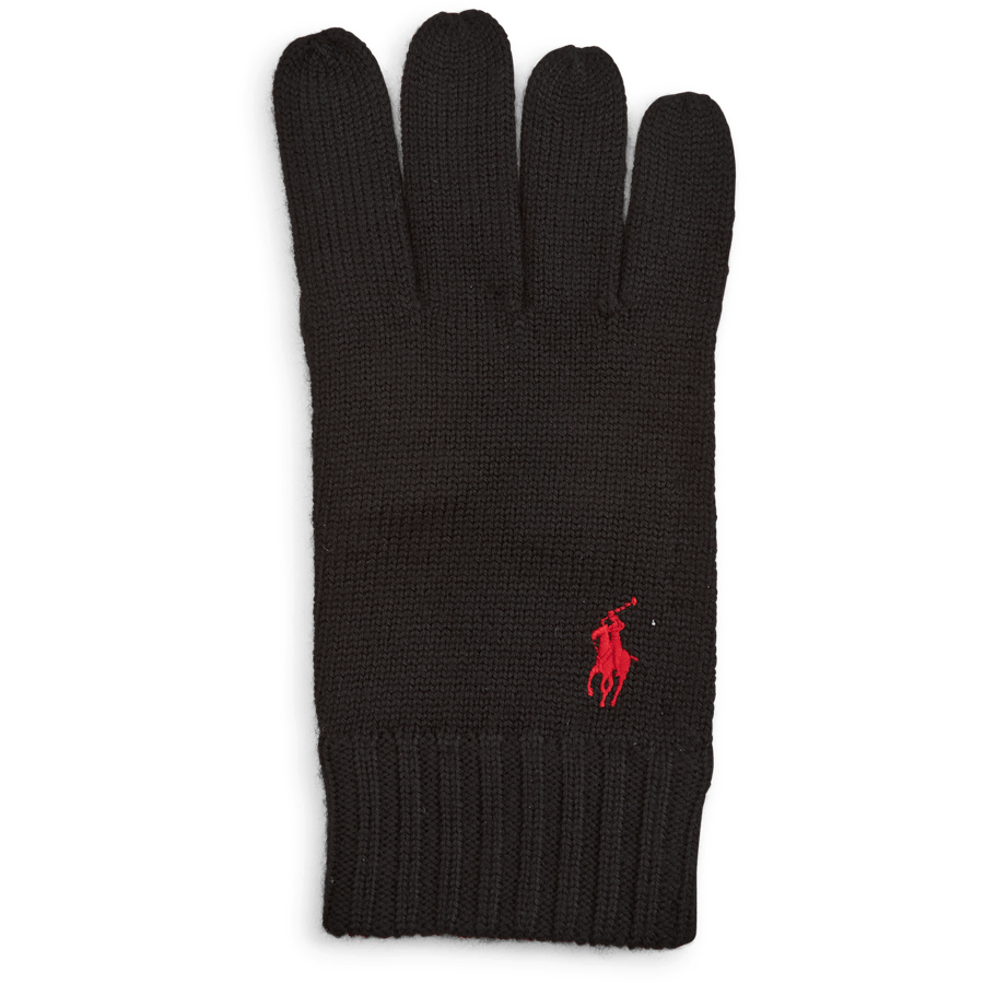 Signature Pony Wool Gloves Polo Black