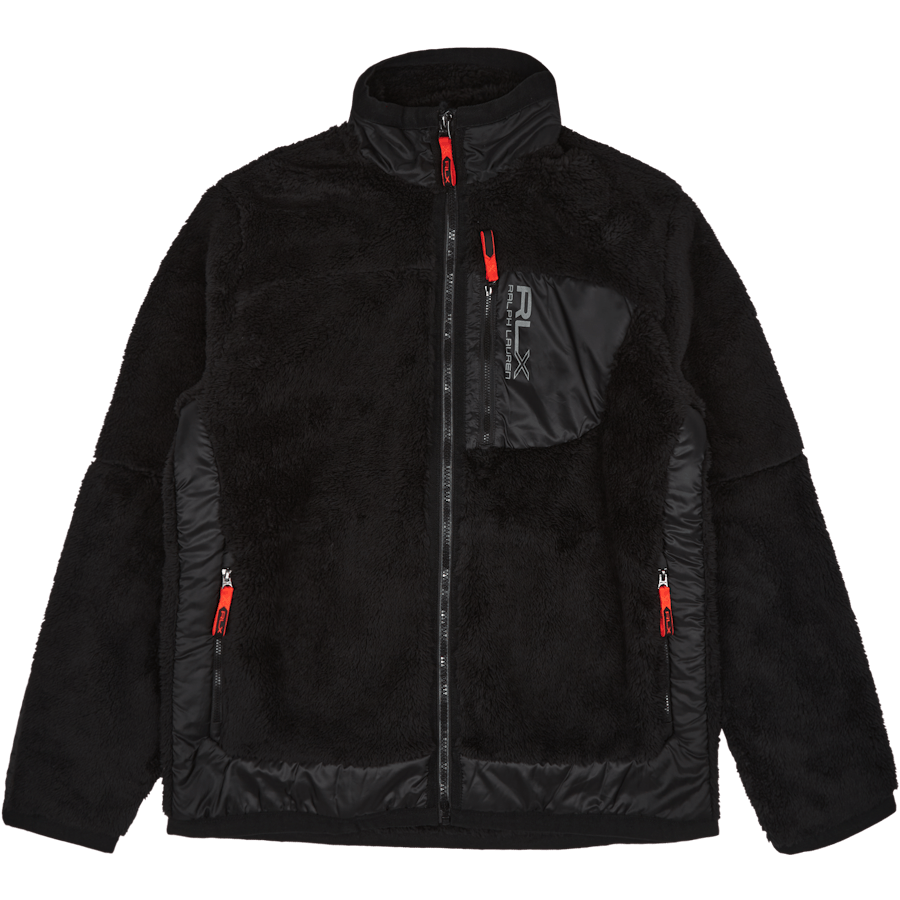 Pile Fleece Jacka Polo Svart