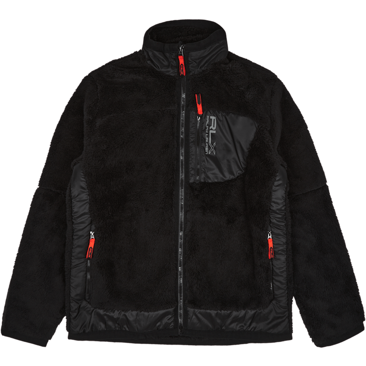 Pile Fleece Jacka Polo Svart