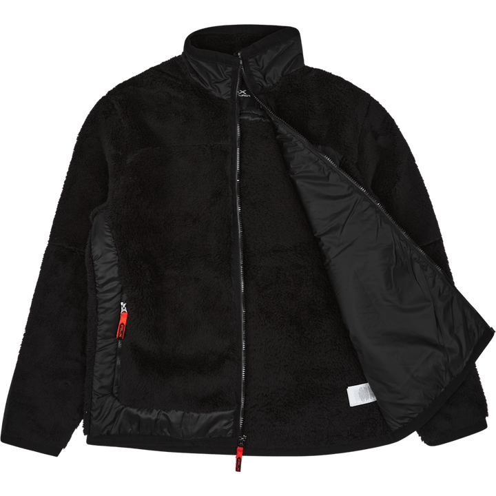 Pile Fleece Jacka Polo Svart