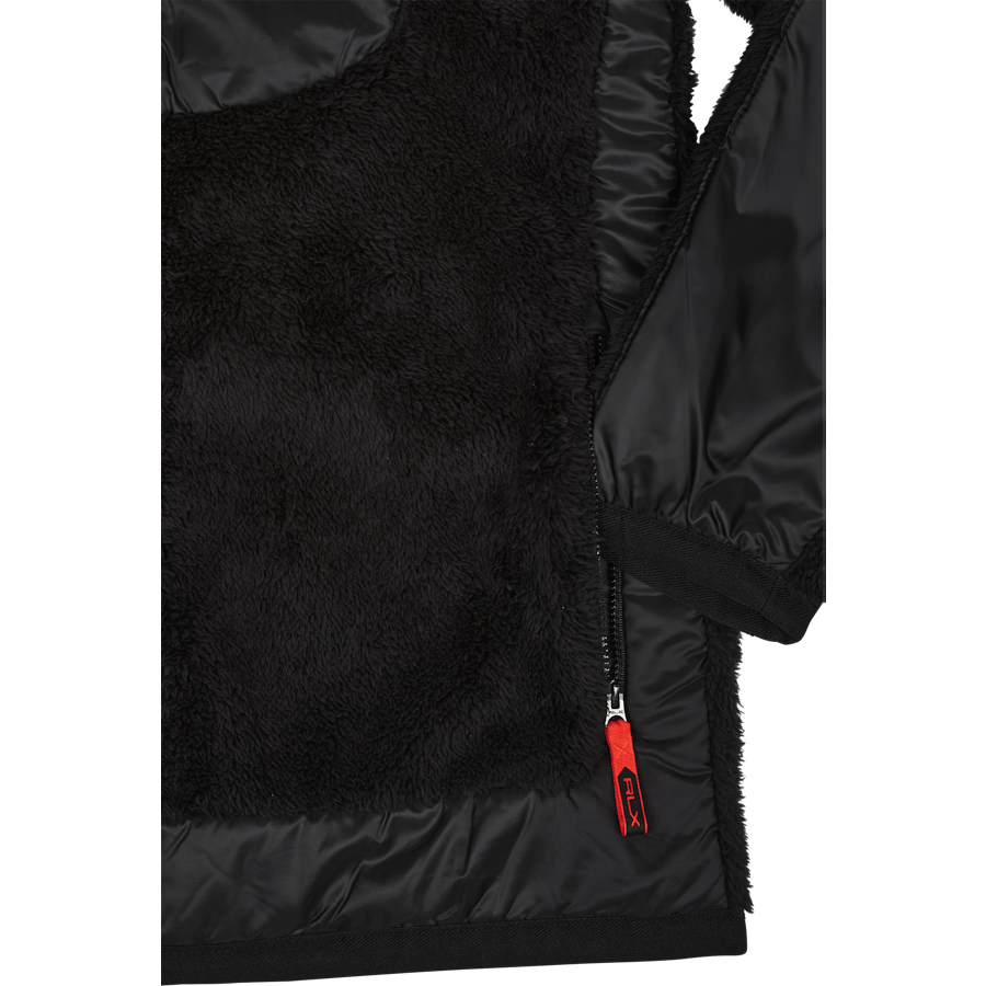Pile Fleece Jacka Polo Svart