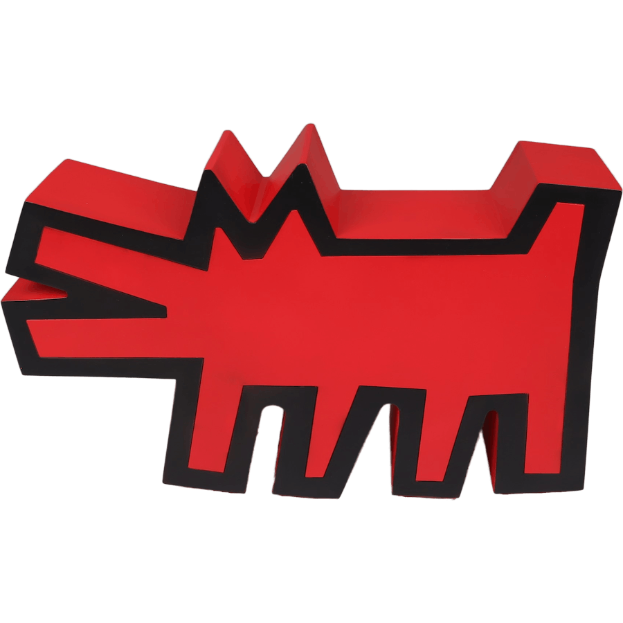 Kläffender Hund Statue Original Ve Rot