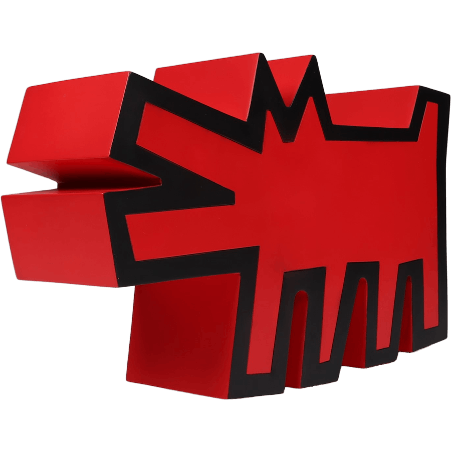 Kläffender Hund Statue Original Ve Rot