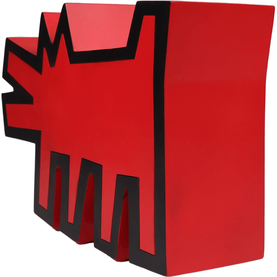 Kläffender Hund Statue Original Ve Rot