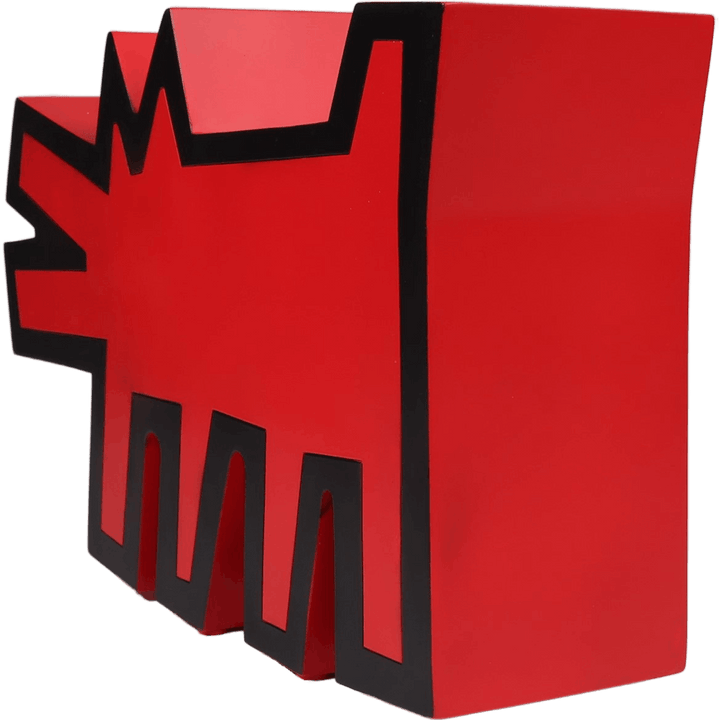 Kläffender Hund Statue Original Ve Rot