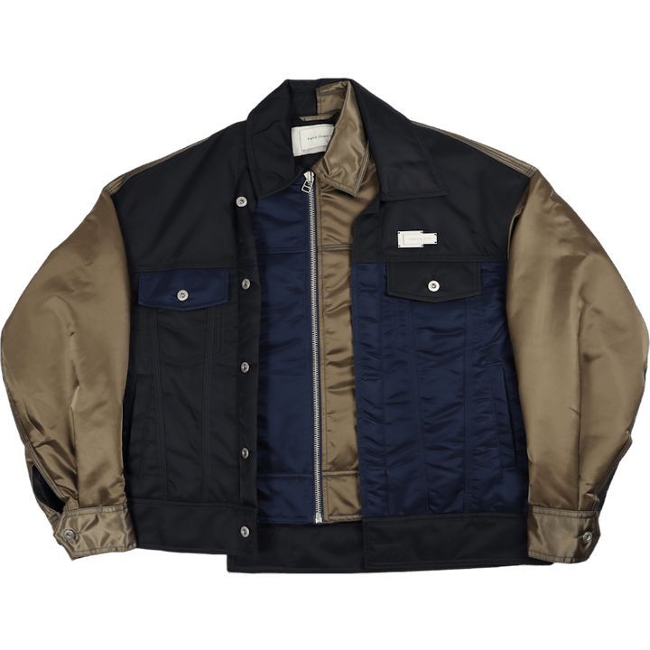 Deconstructed Nylon Panelled J Khaki/schwarz/navy