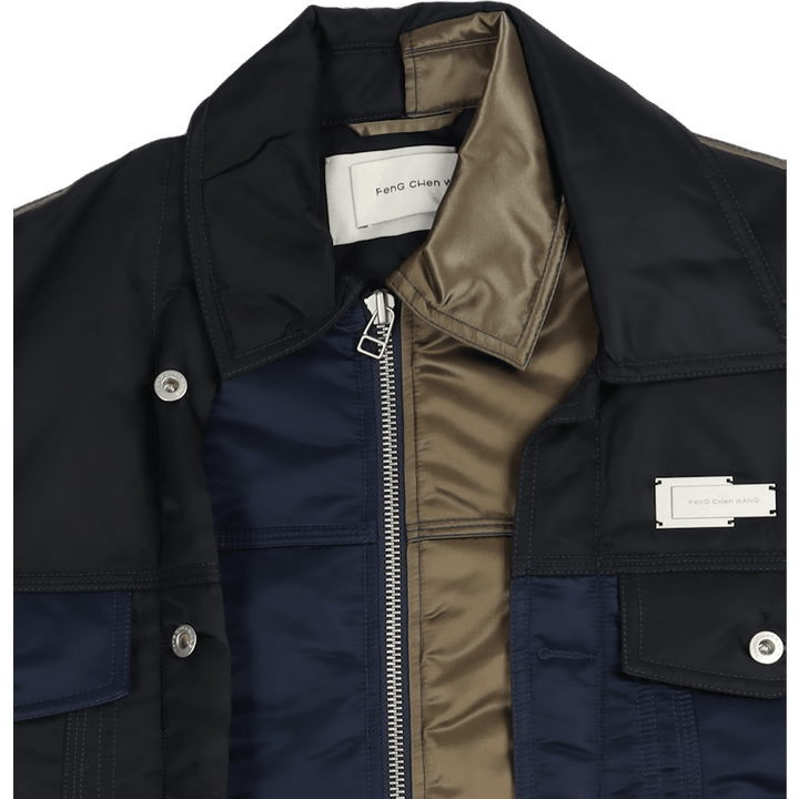 Deconstructed Nylon Panelled J Khaki/schwarz/navy