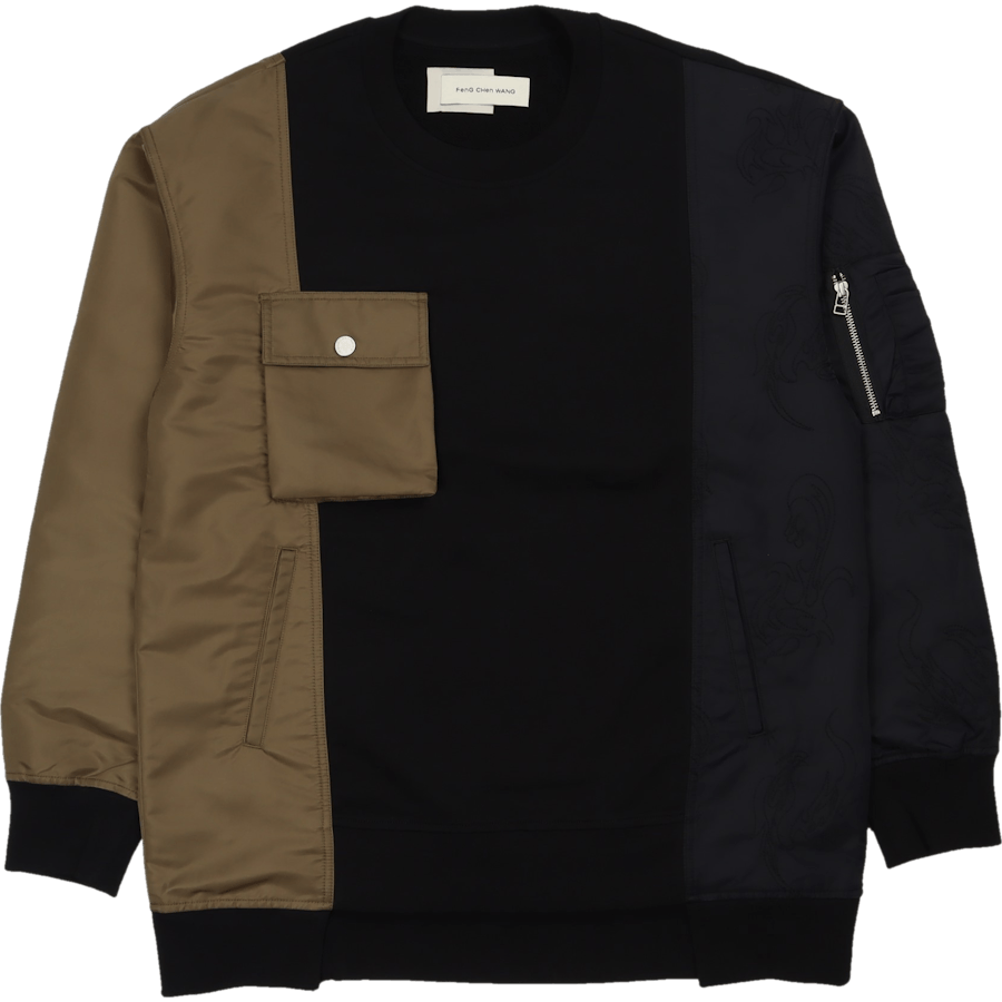 Phoenix Embroidery Sweatshirt Black/kahki