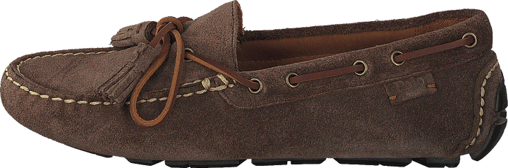 Anders Tasseled Suede Driver Chocolate Brown