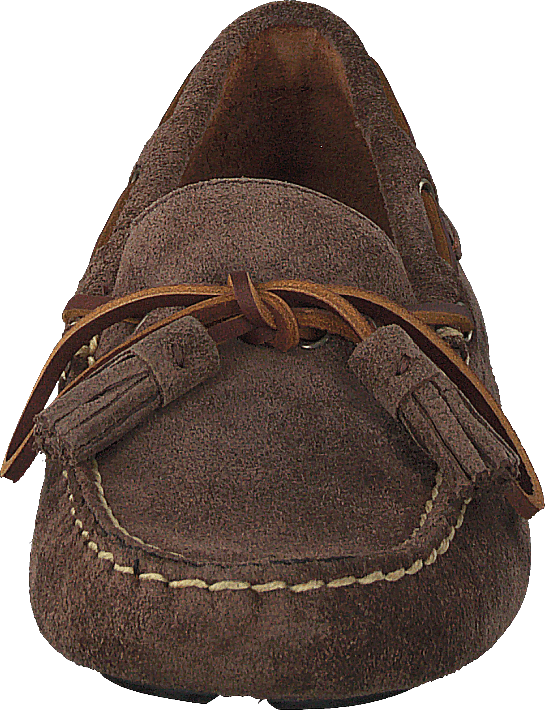 Anders Tasseled Suede Driver Chocolate Brown