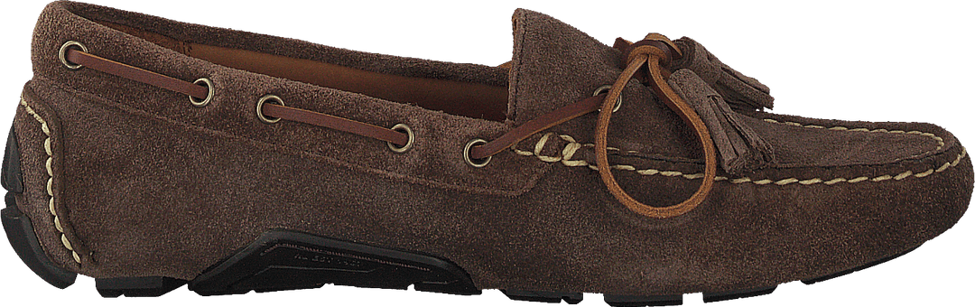 Anders Tasseled Suede Driver Chocolate Brown