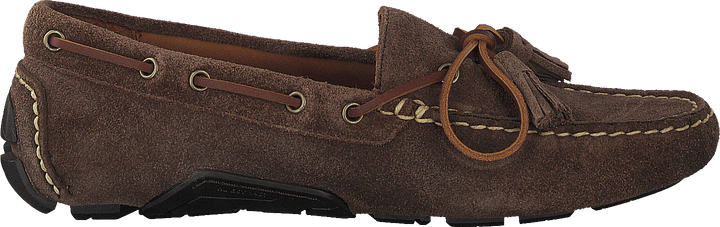 Anders Tasseled Suede Driver Chocolate Brown