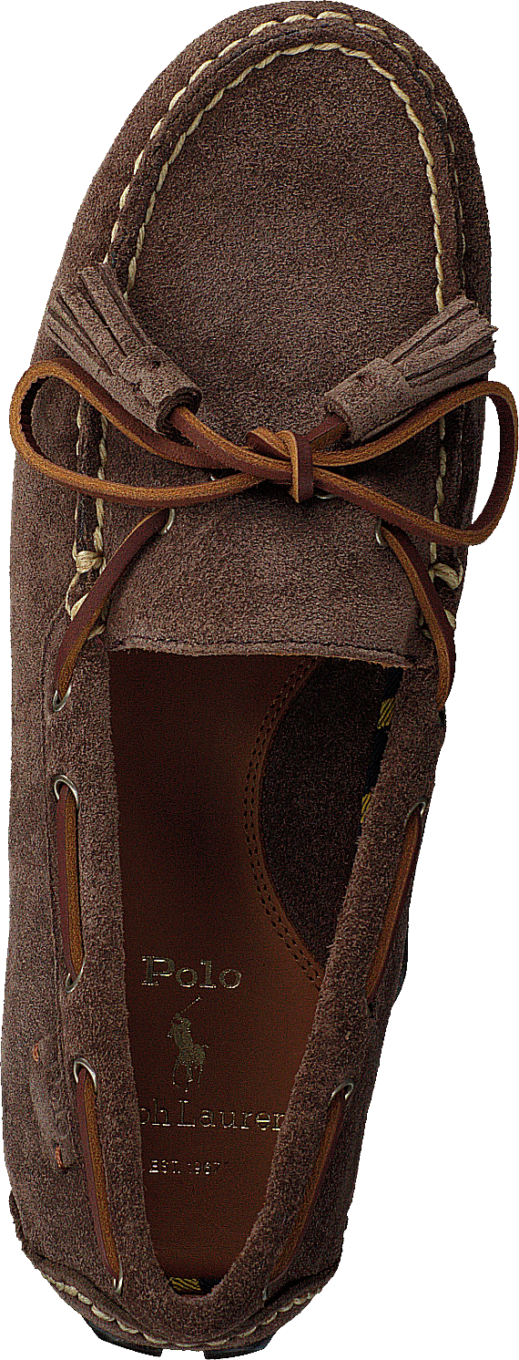 Anders Tasseled Suede Driver Chocolate Brown