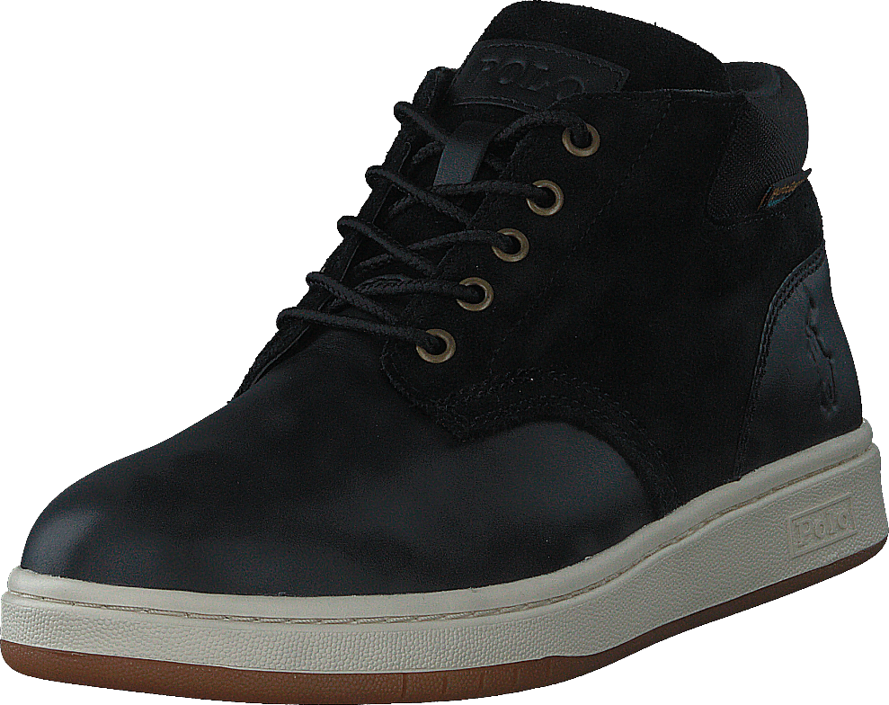 Waterproof Leather-Suede Sneaker Boot Black