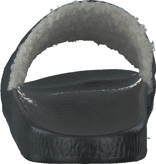 Faux-Shearling-Lined Suede Slide Black