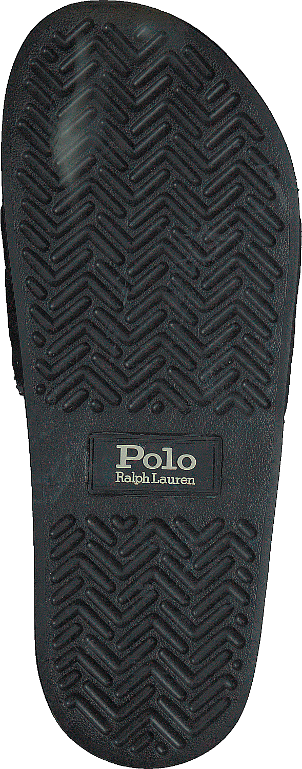 Faux-Shearling-Lined Suede Slide Black
