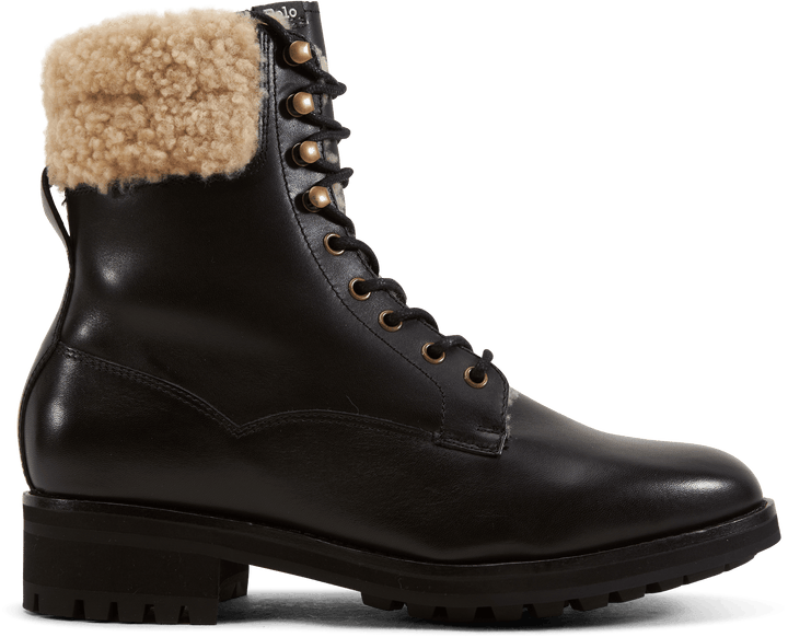 Bottes de campagne Bryson en cuir et peau lainée noires