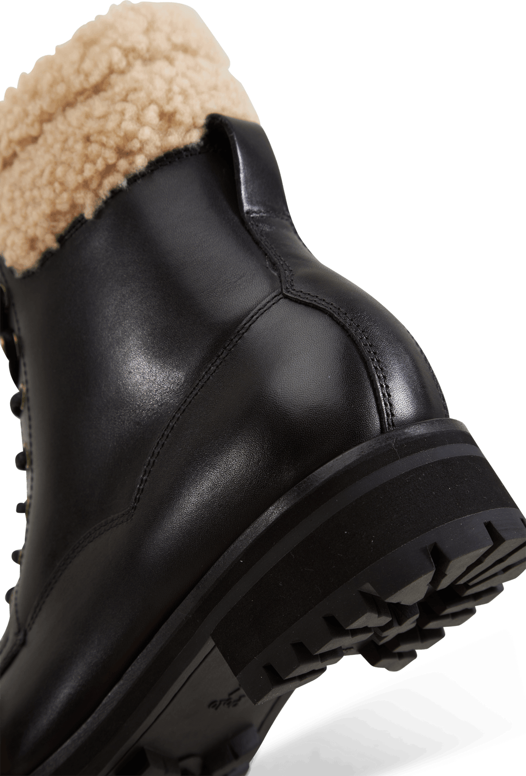 Bottes de campagne Bryson en cuir et peau lainée noires