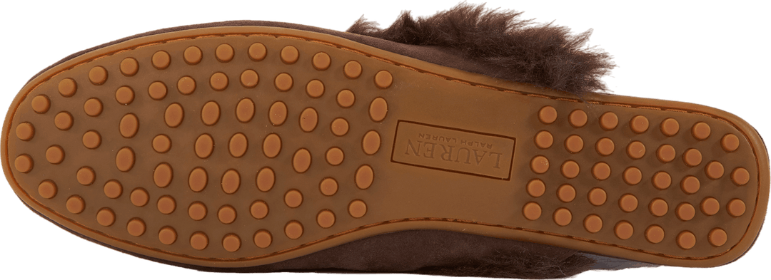 Savanah Faux Fur-Trim Suede Mule Chestnutbrown/Chestnutbrown