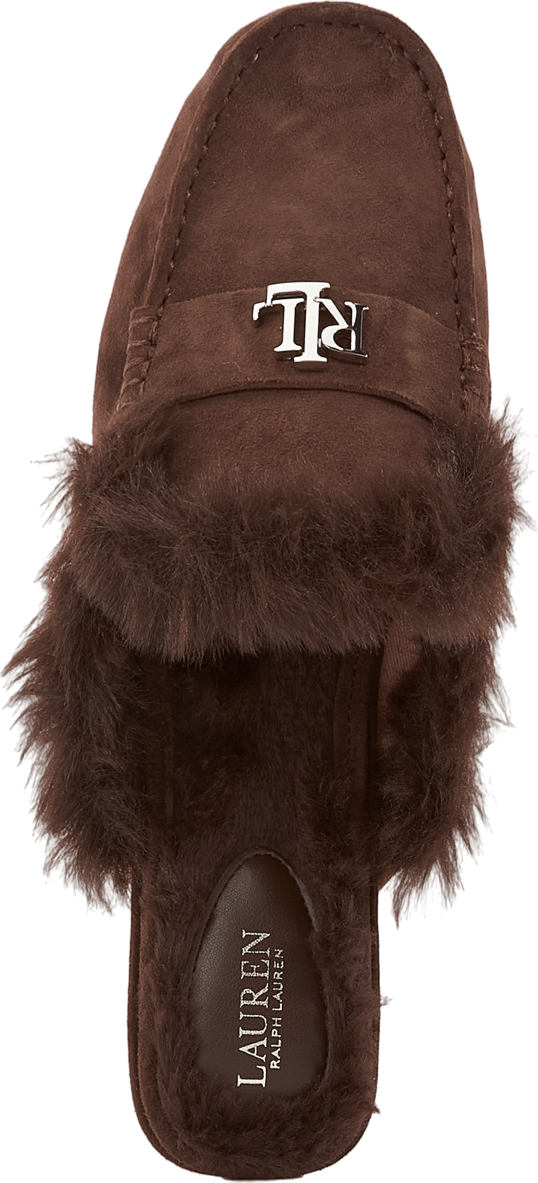 Savanah Faux Fur-Trim Suede Mule Chestnutbrown/Chestnutbrown