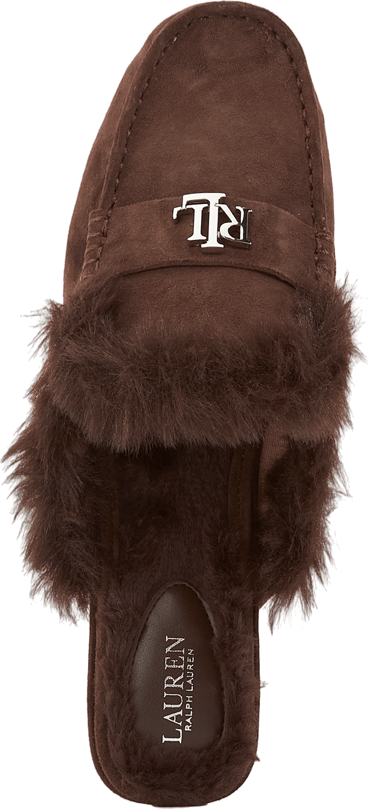 Savanah Faux Fur-Trim Suede Mule Chestnutbrown/Chestnutbrown