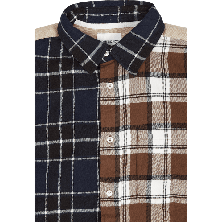 Algot Mixed Flannel Check Dark Navy