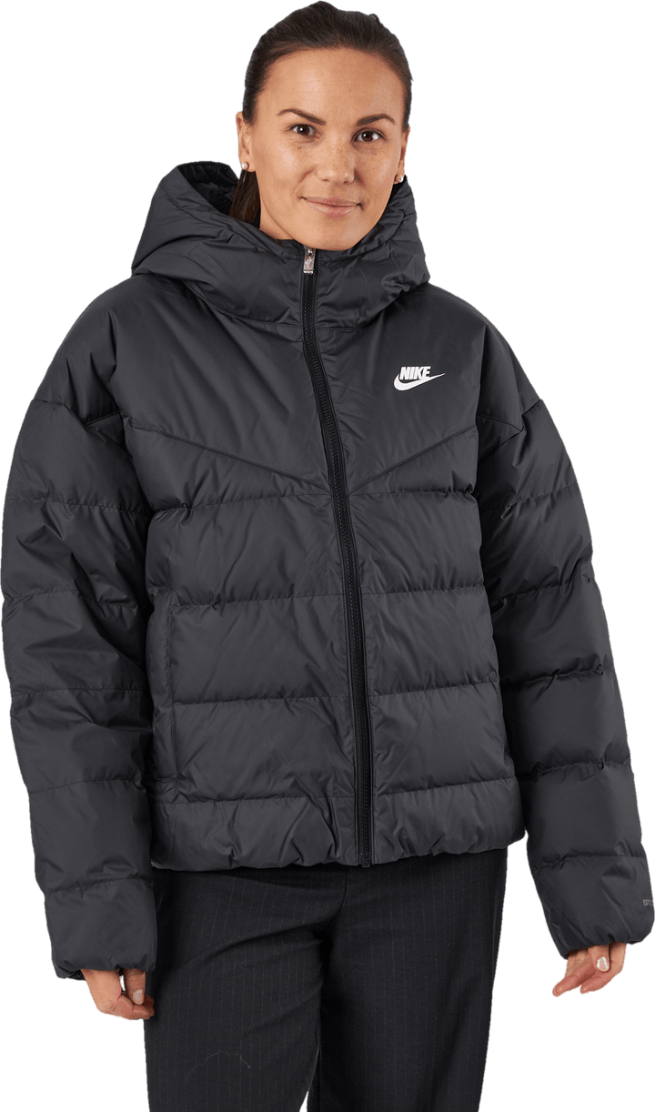 W Nsw Sf Dwn Wr Hd Jkt čierna/čierna/biela