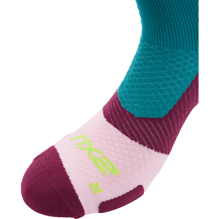 Vectr Light Cushion Crew Sock Deep Jade/beet